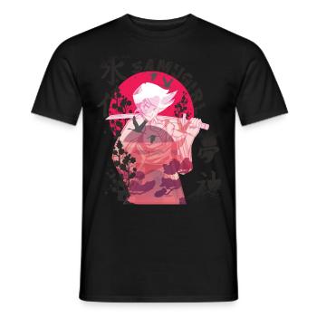 Samurai Mädchen Samugirl Japanische Blumen Krieger - Männer T-Shirt - Schwarz - Vorne - AI Model Male 178 light (178cm)