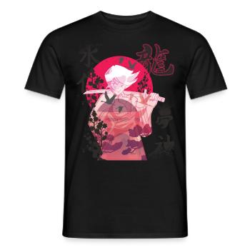 Fille Samouraï Japonais Fleurs Guerrière Japon Ka - T-shirt homme - noir - Devant - AI Model Male 178 light (178cm)