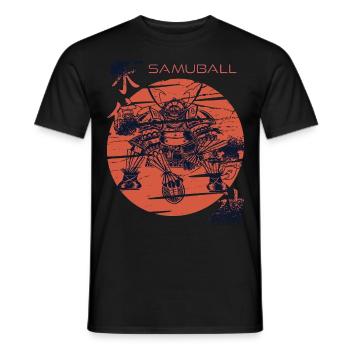 Fußball Samurai Samuball Japanischer Krieger Japan - Männer T-Shirt - Schwarz - Vorne - AI Model Male 178 light (178cm)