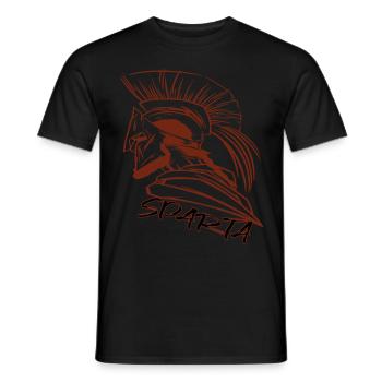 Sparta Glory Casque Spartiate Gladiateur Grec Ancien - T-shirt homme - noir - Devant - AI Model Male 178 light (178cm)
