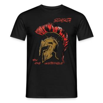 Spartan Helmet Ancient Greece Warrior Gladiator - Men's T-Shirt - black - Front - AI Model Male 178 light (178cm)