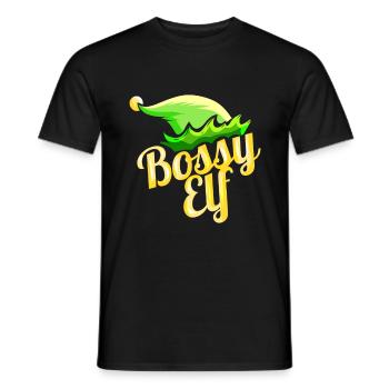 Tenue familiale Bossy Elf Hat pour Noël - T-shirt homme - noir - Devant - AI Model Male 178 light (178cm)