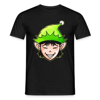 Cute Kawaii Christmas Elf For Christmas - Männer T-Shirt - Schwarz - Vorne - AI Model Male 178 light (178cm)