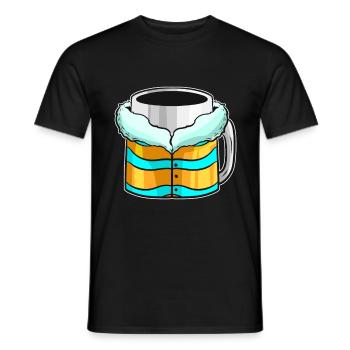 Bécher d’automne avec veste d’hiver pour Noël - T-shirt homme - noir - Devant - AI Model Male 178 light (178cm)