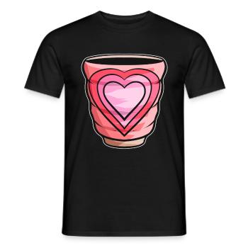 Gobelet d'automne avec des coeurs pour Noël - T-shirt homme - noir - Devant - AI Model Male 178 light (178cm)