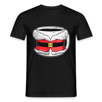 Gobelet d'automne avec la robe du père Noël pour Noël - T-shirt homme - noir - Devant - AI Model Male 178 light (178cm)