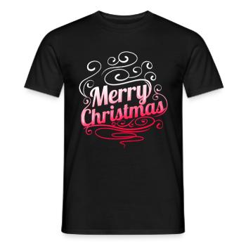 Ornament Logo Merry Christmas - Men's T-Shirt - black - Front - AI Model Male 178 light (178cm)