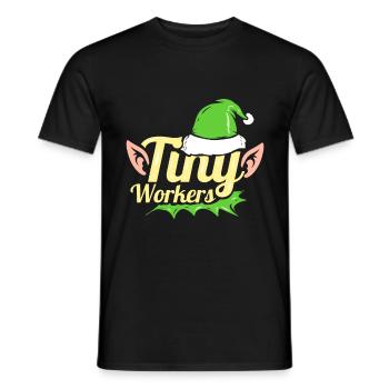 The Little Elfes Are Tiny Workers For Christmas - Men's T-Shirt - black - Front - AI Model Male 178 light (178cm)