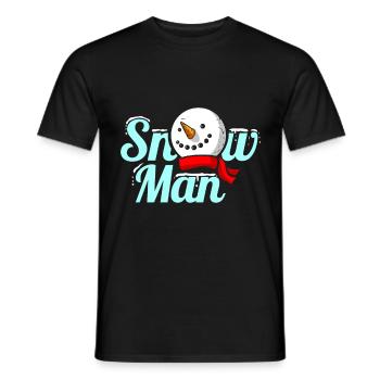 The Snowman Costume For Christmas - Men's T-Shirt - black - Front - AI Model Male 178 light (178cm)