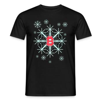Snowflake In Winter On Christmas With Bitcoin - Männer T-Shirt - Schwarz - Vorne - AI Model Male 178 light (178cm)
