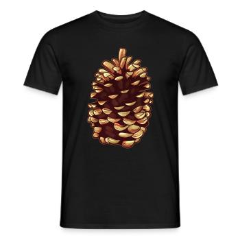 Cône de sapin ou pomme de pin Automne et Noël - T-shirt homme - noir - Devant - AI Model Male 178 light (178cm)