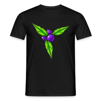 Purple Berrys On A Mistletoe For Christmas - Männer T-Shirt - Schwarz - Vorne - AI Model Male 178 light (178cm)