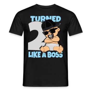 Baby Geburtstag Junge Mädchen 2 Jahre Like a Boss - Männer T-Shirt - Schwarz - Vorne - AI Model Male 178 light (178cm)