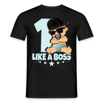 Baby Geburtstag Junge Mädchen 1 Jahr Like a Boss - Männer T-Shirt - Schwarz - Vorne - AI Model Male 178 light (178cm)