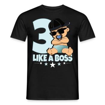 Baby Geburtstag Junge Mädchen 3 Jahre Like a Boss - Männer T-Shirt - Schwarz - Vorne - AI Model Male 178 light (178cm)