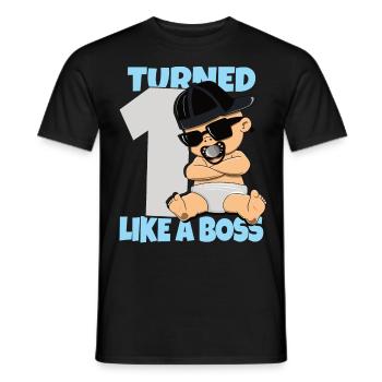 Baby Geburtstag Junge Mädchen 1 Jahr Like a Boss - Männer T-Shirt - Schwarz - Vorne - AI Model Male 178 light (178cm)