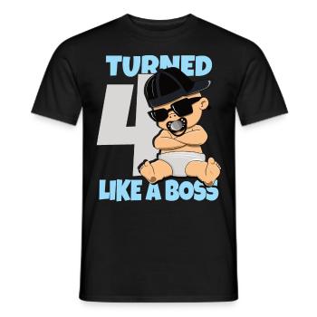 Baby Geburtstag Junge Mädchen 4 Jahre Like a Boss - Männer T-Shirt - Schwarz - Vorne - AI Model Male 178 light (178cm)
