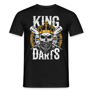 Retro Dart Motifs & Vintage Dartboard 180 Dart - Men's T-Shirt - black - Front - AI Model Male 178 light (178cm)