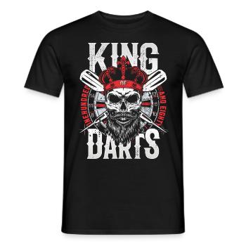 Retro Dart Motifs & Vintage Dartboard 180 Dart - Men's T-Shirt - black - Front - AI Model Male 178 light (178cm)