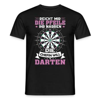 Retro Dartmotive & vintage Dartscheibe 180 Dart - Männer T-Shirt - Schwarz - Vorne - AI Model Male 178 light (178cm)