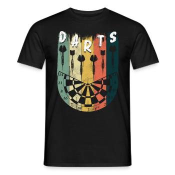 Retro Dartmotive & vintage Dartscheibe 180 Dart - Männer T-Shirt - Schwarz - Vorne - AI Model Male 178 light (178cm)