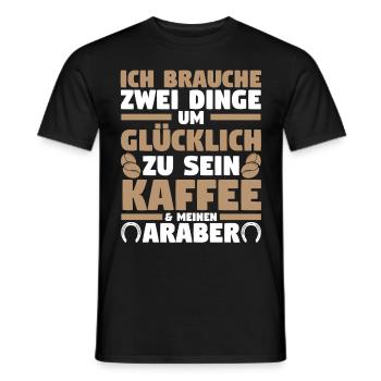 Pferd Reitsport Reiten Pferdesport Kaffee Araber - Männer T-Shirt - Schwarz - Vorne - AI Model Male 178 light (178cm)