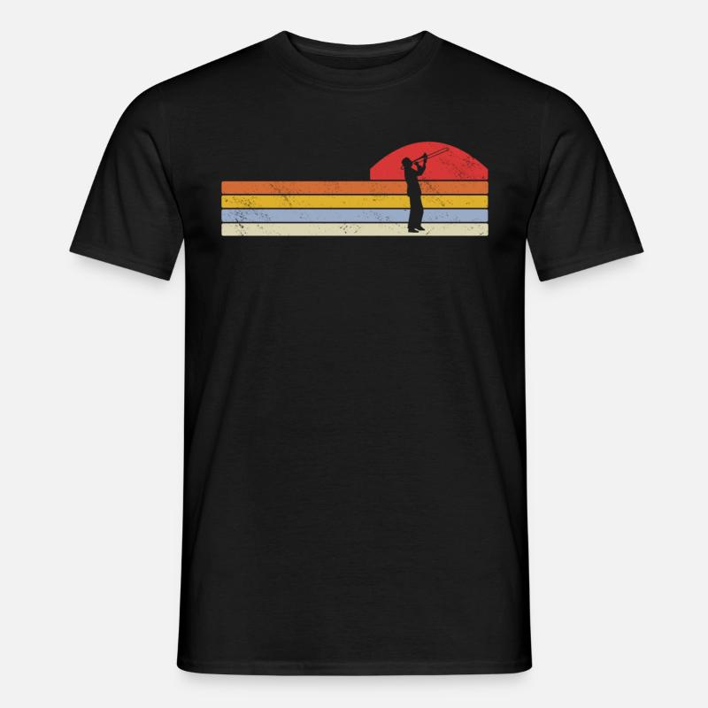 Posaune Musiker Blasmusik - Männer T-Shirt - Schwarz