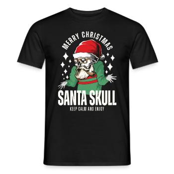 Nikolaus Totenkopf Weihnachts Design - Männer T-Shirt - Schwarz - Vorne - AI Model Male 178 light (178cm)