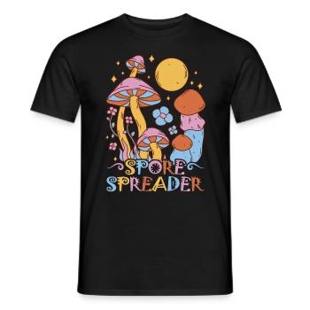Cottagecore Esthétique Rétro Champignons et Mycologie - T-shirt homme - noir - Devant - AI Model Male 178 light (178cm)