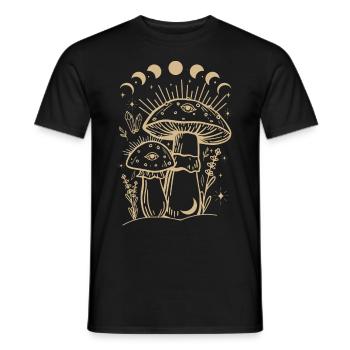 Champignons Boho & Minimalisme Goblincore Esthétique - T-shirt homme - noir - Devant - AI Model Male 178 light (178cm)