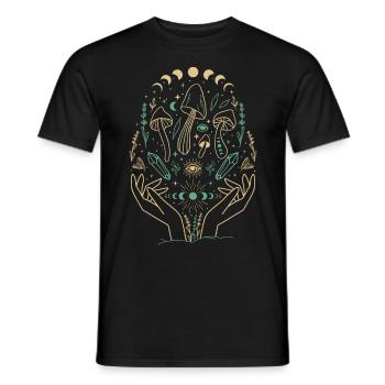 Champignons Boho & Minimalisme Goblincore Esthétique - T-shirt homme - noir - Devant - AI Model Male 178 light (178cm)