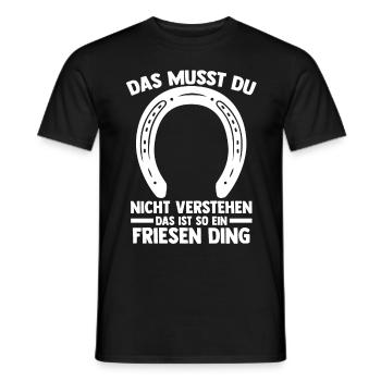 Pferd Reitsport Reiten Pferdesport Friese - Männer T-Shirt - Schwarz - Vorne - AI Model Male 178 light (178cm)