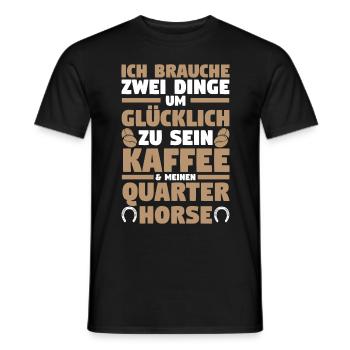 Pferd Reitsport Reiten Pferdesport Kaffee Quarter - Männer T-Shirt - Schwarz - Vorne - AI Model Male 178 light (178cm)