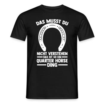 Pferd Reitsport Reiten Pferdesport Quarter Horse - Männer T-Shirt - Schwarz - Vorne - AI Model Male 178 light (178cm)