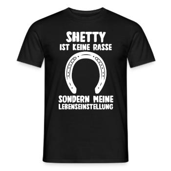 Pferd Reitsport Reiten Pferdesport Shetty - Männer T-Shirt - Schwarz - Vorne - AI Model Male 178 light (178cm)