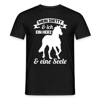 Pferd Reitsport Reiten Pferdesport Shetty - Männer T-Shirt - Schwarz - Vorne - AI Model Male 178 light (178cm)