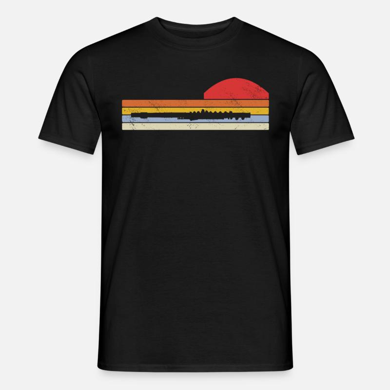Flöte Querflöte Musiker Blasmusik - Männer T-Shirt - Schwarz