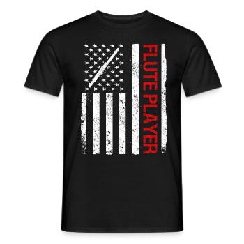 Flute Flute Musicians Brass Music - Men's T-Shirt - black - Front - AI Model Male 178 light (178cm)