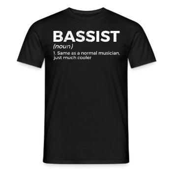 Musicien de guitare basse - T-shirt homme - noir - Devant - AI Model Male 178 light (178cm)