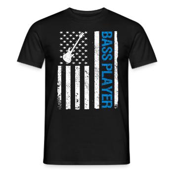 Musicien de guitare basse - T-shirt homme - noir - Devant - AI Model Male 178 light (178cm)