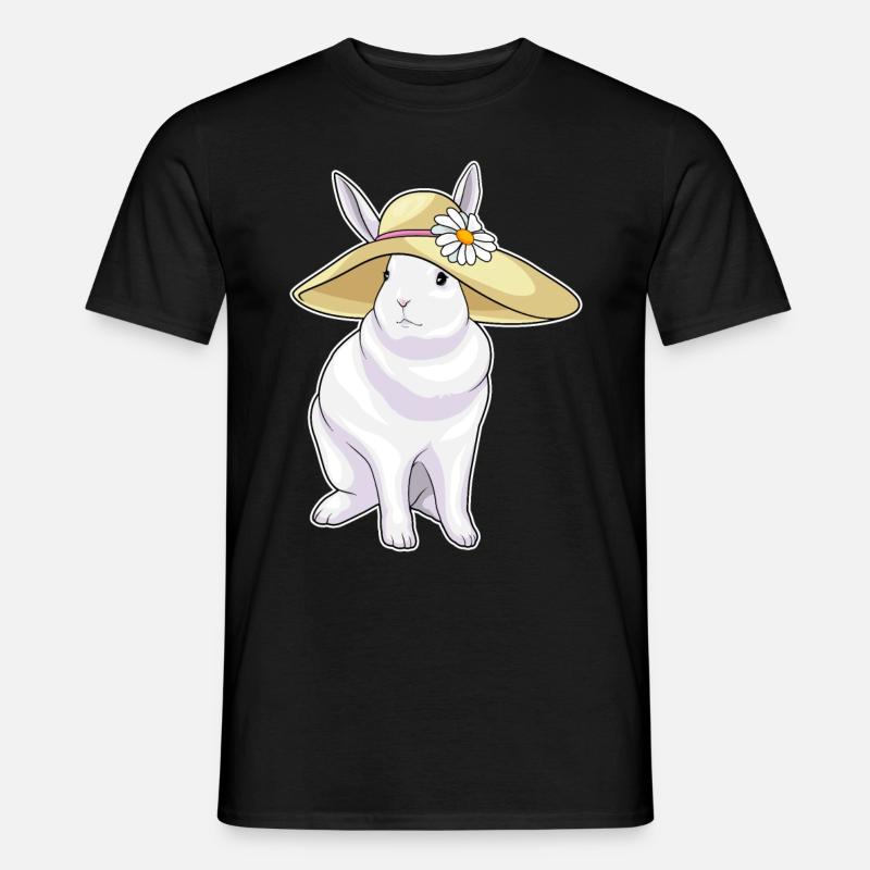 Rabbit Hat Flower - Men's T-shirt - black