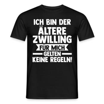 Zwillingsgeschwister Ältere Zwilling Zwillinge - Männer T-Shirt - Schwarz - Vorne - AI Model Male 178 light (178cm)