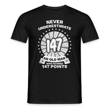 Never Underestimate a Snooker Player 147 Maximum - Men's T-Shirt - black - Front - AI Model Male 178 light (178cm)