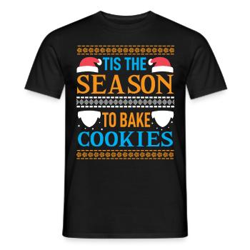 Ugly Christmas Sweater - Bake Cookies - Men's T-Shirt - black - Front - AI Model Male 178 light (178cm)