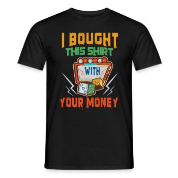 Casino Gambling Slot Machine Card Game - Men's T-Shirt - black - Front - AI Model Male 178 light (178cm)