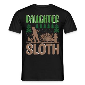 Pull de Noël moche - Fille Paresseux - T-shirt homme - noir - Devant - AI Model Male 178 light (178cm)