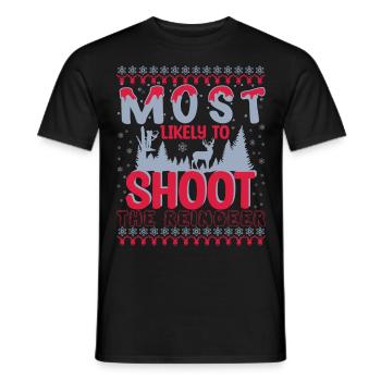 Ugly Christmas Sweater für Jäger - Männer T-Shirt - Schwarz - Vorne - AI Model Male 178 light (178cm)