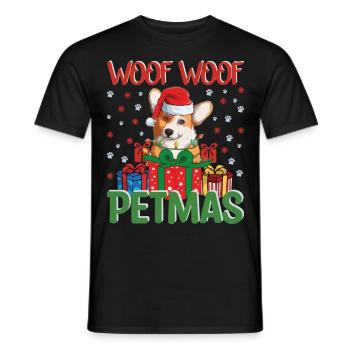 Vilain pull de Noël Corgi - T-shirt homme - noir - Devant - AI Model Male 178 light (178cm)
