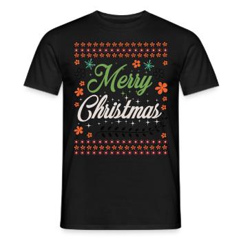 Ugly Christmas Sweater - merry Christmas - Männer T-Shirt - Schwarz - Vorne - AI Model Male 178 light (178cm)