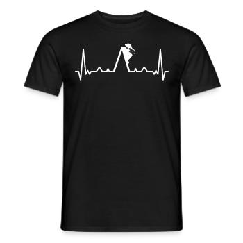 Climbing Mountaineering - Men's T-Shirt - black - Front - AI Model Male 178 light (178cm)